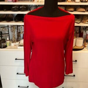 Women’s size large long sleeve red t-shirt.